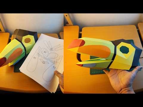 How to make a TOUCAN Mask out of cardstock 😱 - Step-by-Step DIY