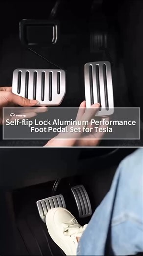 ⚡ Feel the Difference at Every Step. 🏁 Upgrade your drive with the TPARTS Self-Flip Lock Performance Pedal Set — engineered for a sportier feel and total confidence behind the wheel. 🏁 Performance Texture Brushed aluminum with anti-slip surface for enhanced control. 🔒 Self-Flip Lock System Zero movement. Rock-solid fit. 🛠️ Tool-Free Installation Slides on in seconds — no tools needed. 💪 Built to Last Metal-injected construction for long-term durability. ✅ Compatible with Model 3 & Model Y M