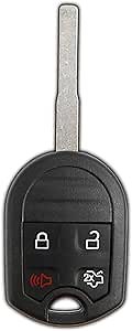 KeylessOption Key Fob Replacement for 2012 2013 2014 2015 2016 2017 2018 2019 Ford Focus Fiesta Transit Connect Explorer Taurus Remote, 4-Button CWTWB1U793, Programming Guide Included