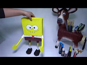 DIY-Como hacer [BOB ESPONJA] SPONGE BOB con cartón