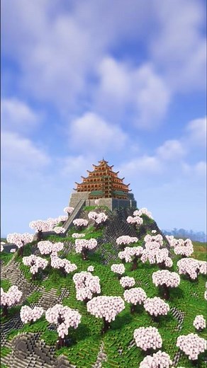 Minecraft Japanese Mountain Temple Base Build Timelapse 🤯