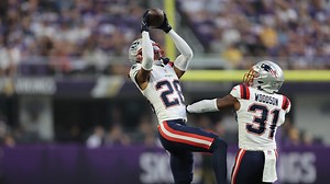 Alex Austin intercepts the Sam Howell pass vs. Minnesota Vikings