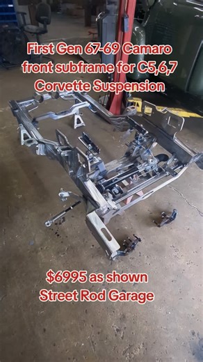 We offer full frames as well as subframes for the first Gen Camaro and Firebird as well as multiple suspension options. This one is setup for C5,6,7 Corvette front suspension. #hotrodshop #chassisfab #chassisfabrication #69camaro #68camaro #67camaro #carbuilder | Street Rod Garage SRG