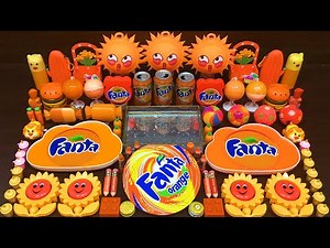 ORANGE FANTA Slime !! Mixing GLOSSY Slime with Many Things ! Satisfying Slime, ASMR slime #123