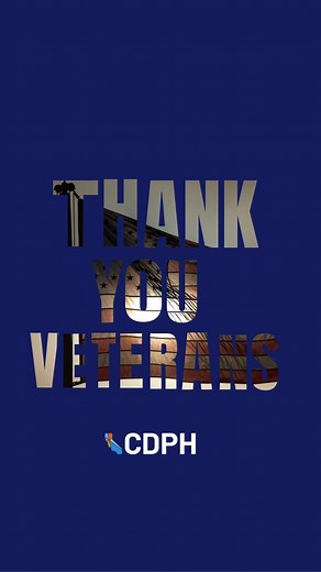 On this Veterans Day, CDPH honors California’s 1.3 million veterans who have served our country with courage and dedication. We are especially grateful to those who have served, and continue to serve, in the medical service branches of our nation’s military, working to protect the health and well-being of others. 📲 To all veterans, thank you for your service. https://www.calvet.ca.gov/ #VeteransDay #ThankYouVeterans #WeArePublicHealth | California Department of Public Health