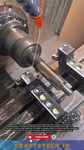 The main rotating component that holds the cylindrical workpiece #cnc #tech #industrialtechnology