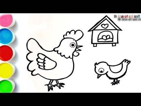 🐔 How to Draw a Cute Hen Step by Step | Easy Drawing for Kids