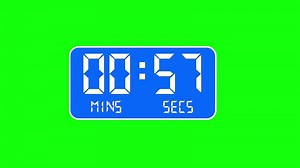 Digital Clock 1 Minutes Countdown Animation on Green Screen