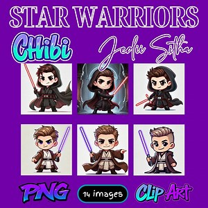 Star Warriors Chibi Jedi Sith Clipart Bundle, 14 High-quality Pngs, Epic Jedi & Sith Characters for Sci-fi, Fantasy, and Gaming-themed - Etsy Canada
