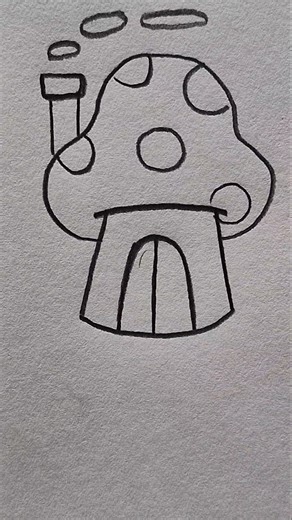 How To Draw A Mushroom House Steps