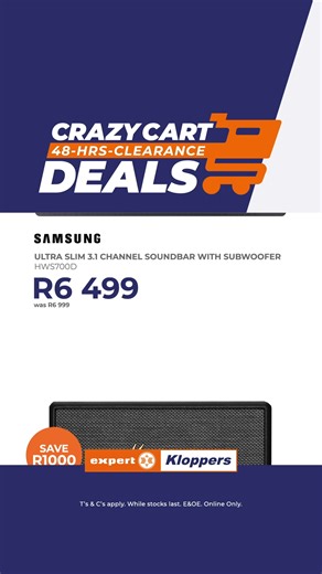 11K views | 48 hours. Online only. Gadgets, home, lifestyle, and more all at crazy prices. Delivered nationwide. Shop now → https://kloppers.co.za/productcategory/crazycartdeals/ 3 September & 4 September. T’s & C’s apply. E&OE. | Kloppers | Facebook