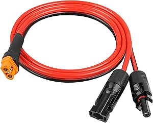 XRDS -RF Solar Panel Adapter Cable 3FT - 10AWG Tinned Copper Wire with PVC Jacket, XT60i Solar Extension Cable for Power Station and Portable Generator
