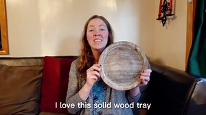 Hanobe Decorative Candle Tray Decor: Round Wooden Trays for Decor，Farmhouse coffee Table Tray Decor Centerpiece