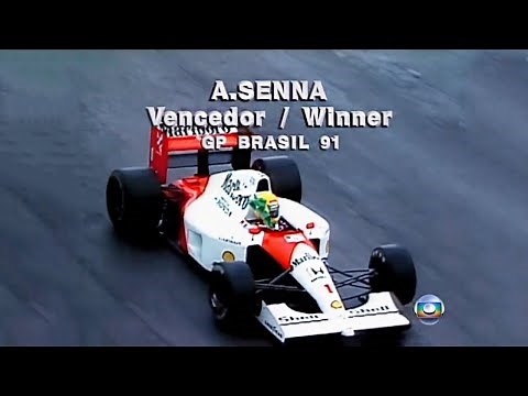 Ayrton Senna Vence - Chegada do GP BRASIL de 1991 com apenas a 6ª MARCHA nas últimas Voltas!