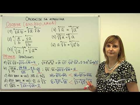 Operacije sa korenima - Matematika II