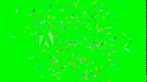 4K Colorful Confetti Blast on Green Screen