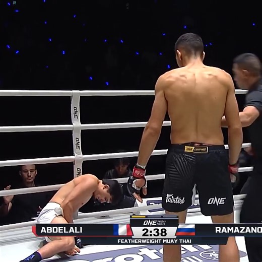 ONE Championship on Instagram: "Elies Abdelali wins via TKO after an unfortunate injury to Alaverdi Ramazanov. @elies.abdelali #ONEFridayFights134 | 🔴 LIVE NOW 🌎 Live TV broadcast in 190+ countries (check local listings) 🌎 Also available on ONE YouTube and ONE Facebook (geo-restrictions may apply) 🌎 Also available on Watch.ONEFC.com (geo-restrictions may apply)"