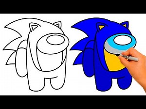 ​🕹️​👾​🎮​How to draw AMONG US SONIC easy | Aprender a dibujar a Sonic Among Us