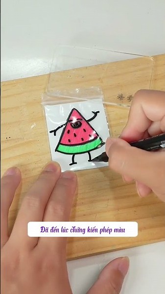 Làm ma thuật dưa hấu biến mất màu vui nhộn #diy #funny