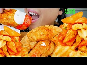 ASMR Fried Chicken Steak Fries♥︎ Sweet Chili & Sour Cream ♥︎ 먹방 No Talking suellASMR