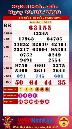 Xổ Số Miền Bắc, XSMB ngày 19/06/2026, Trực Tiếp KQXS , Xổ Số Hải Phòng , KQXS Miền Bắc