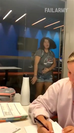 after this they gave me a bunch of mean nicknames 😩 🤣 #glassdoor #galentinesday #galentinesparty #girlslunch #walkingintoglass #glassdoorchallenge #fail #fblifestyle | FailArmy