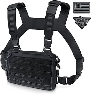 WYNEX Tactical Chest Rig Pack for Men, Running Chest Bag with Front Loop Recon Chest Rigs for Hunting Outdoor EDC