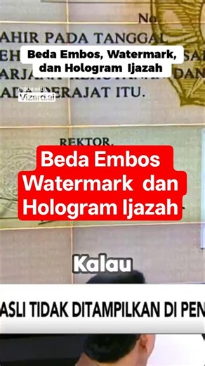 Beda Embos Watermark dan Hologram Ijazah