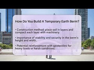 How Do You Build A Temporary Earth Berm? - Civil Engineering Explained