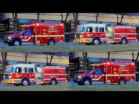Dallas FD | Rescue 1 and Engine 1 Code 3 Response from Station 1 (01-12-2025)