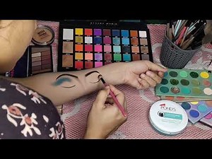 Eye makeup on hand step by step||arm makeup|| makeup art || glittery eyemakeup