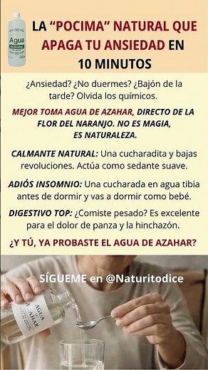 ESTA AGUA CALMA TU ANSIEDAD Y MEJORA TU SUEÑO 😴🌼 (POCOS LA USAN BIEN) #saludnatural