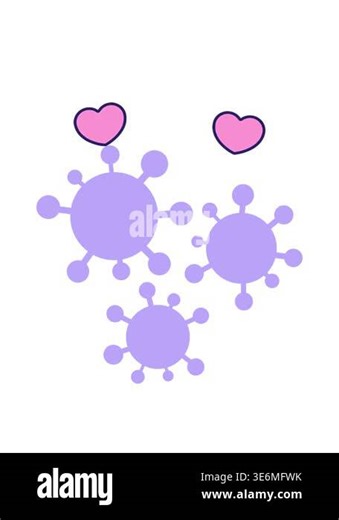 spinning hearts animation of virus illustration Stock Video Footage - Alamy