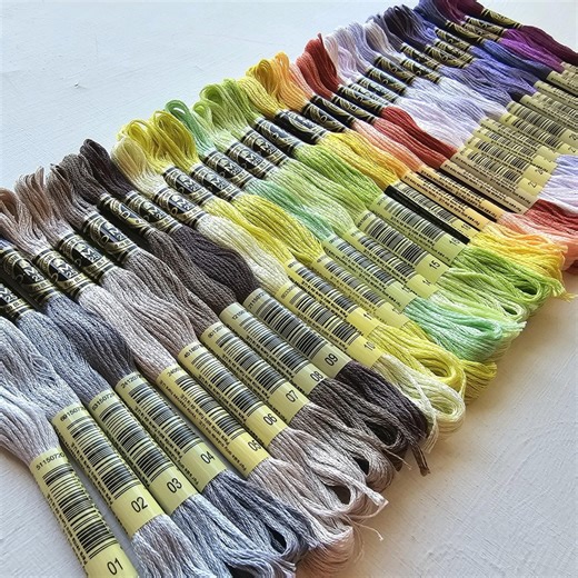 New DMC Colors Hand Embroidery Floss Bundle, DMC 1 - 35 Six-stranded Cotton Thread, Needlepoint Skeins Beginner Set, Cross Stitch Supplies - Etsy