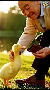 The duckling returned the wallet to the old man. #cuteduckling #duck #cartoon