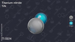 Titanium nitride (or trinity) is an extremely hard ceramic material with chemical formula TiN, often used as coating on titanium alloys, steel, carbide, and aluminium components. Dark back. 3D render