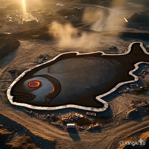 We built a lava pool shaped like a fish