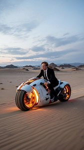I need this Glowing Desert Futuristic Motorcycle in my life ASAP, no negotiations, #motorcycle #desert #fblifestyle #fyp | Inspiring Designs TV