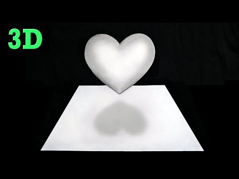 Easy 3D HEART DRAWING |❤ How to Draw a 3D Heart Floating on Paper | 3D Heart illusion drawing