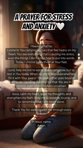 Prayer for stress and anxiety. ❤️Cast your burden upon Him. #dailybread #shorts #viralshorts #jesus
