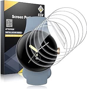 EGV 6 Pack for Google Pixel Watch 2 (2023)/ Pixel Watch Screen Protector, TPU Film [Self-Healing], Anti-Scratch, Ultra-Thin Screen Protector,Clear