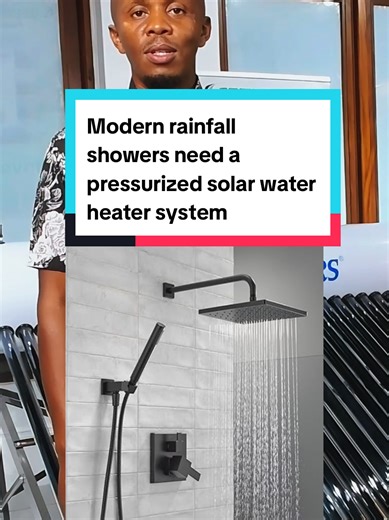 Modern rainfall showers need a pressurized solar water heater system Call number in BIO 👆 for all your solar needs, we deliver countrywide Licated at Kellico Complex, Mombasa Road #solarwaterheater #pressurizedshower #rainfallshower