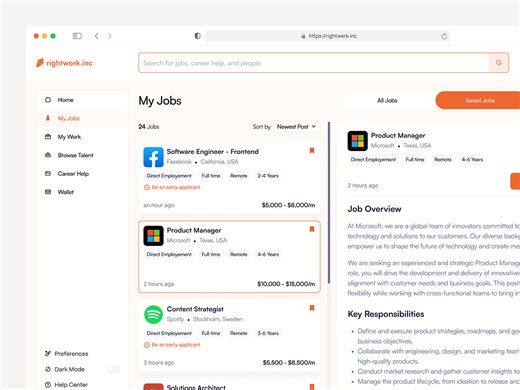 Job Portal Dashboard My Job Page