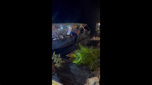Family rescued as boat sinks when it crashes into hotel raft