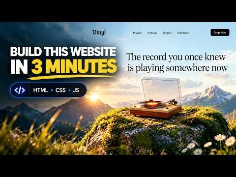 Build This Stunning Website in 3 Minutes | HTML CSS JavaScript