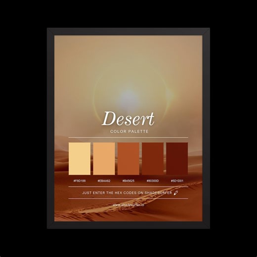 Desert Color Palette Print, Printable Wall Art, Instant Digital Download, Hex Codes Design - Etsy Australia