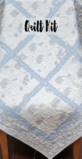 Baby Boy Quilt Kit, Easy Quilt Kit, Beginner Quilt Kit, DIY Quilted Baby Blanket, Elephant Print Fabrics Quilt Kit, Paper & Cloth Fabric - Etsy