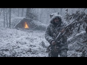 3Days Survival in Blizzard & Freezing Cold,No Tent,No Sleeping Bag,Only Fire& Skill ,Winter Bushcraf