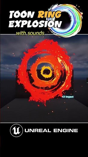 Toon Ring Explosion Niagara effect with sounds in Unreal Engine