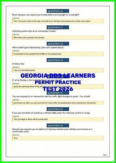 GEORGIA DDS LEARNERS PERMIT PRACTICE TEST 2026 video